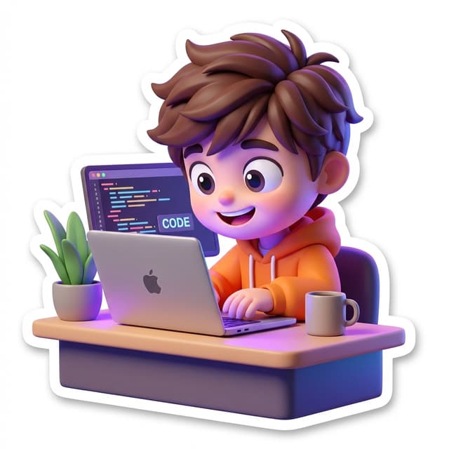 Boy with Macbook